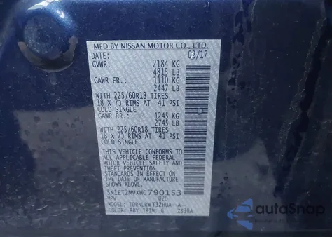 2017 Nissan Rogue Hybrid Sl from USA, damaged, VIN 5N1ET2MVXHC790153